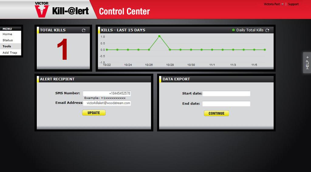 5 After the range extenders are added, the system should be connected. The Tools Page of your Control Center is designed so you can edit your system.