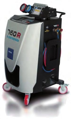 The Texa Konfort 760R also boasts a hermetically sealed bottle system, automatic service management system, refrigerant measurement and scale locking system.