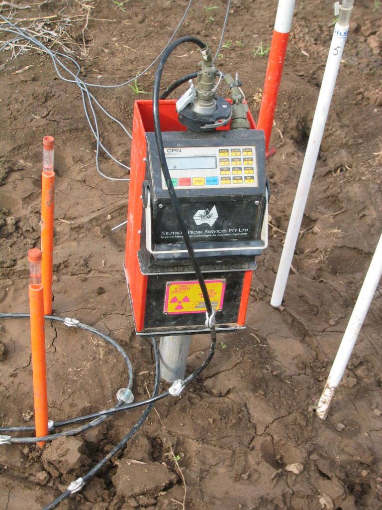 Figure 3: Neutron probe. Photo: The University of Sydney. For measuring soil moisture content, two types of instruments are used.