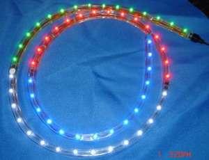 lighting Available in White, Blue, Green, Red & Yellow SFS 12LED in black PVC 30cm length connecting flat strip Available in