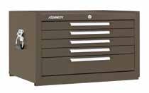 each 295X 5-DRAWER CABINET Swing-Down panel conceals & secures spacious storage compartments 5 x 2 Roller bearing casters hold up to 350 lbs. each PART # SPECIFICATIONS STEEL GAUGE DRS.