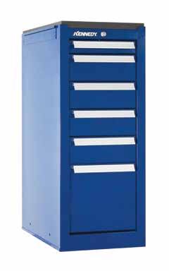 SIDE LOCKER & CABINET SERIES 306MP 6-DRAWER SIDE CABINET Fits 2907MP, 3407MP, 3900MP, 5804MP Reversible - hangs on either side of MP Cabinets Ball bearing slides Coated MDF work surface 300MP 2-SHELF