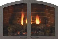 Decorative Fronts DVD36FP Direct-Vent Fireplace trimmed in Black Arch