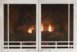 DVD36FP Direct-Vent Fireplace with Hammered Pewter Leaf Louvers, Arched