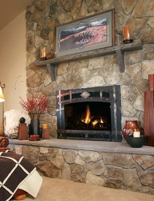 With subtle elegance, the Screen face brings the timeless appeal of an open wood-burning fireplace to your home and