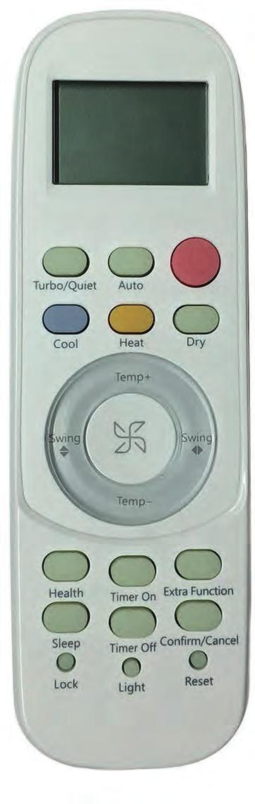 Wireless Remote Controller Note: TURBO/QUIET modes are only available when the unit is under cooling or heating mode (not for auto or fan Functions mode).