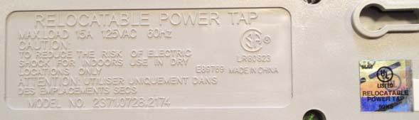 POWER STRIPS Underwriters Laboratories (UL) Listing Standard UL 1363 UL 1363A UL 60601 1 UL 1449 UL 1778 Phrase / Term Relocatable Power Tap (RPT) Special Purpose Relocatable Power Taps (SPRPT)