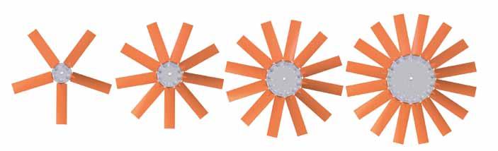 ØE I I I HasconWing HV Variable ØA airfoil profile axial impellers up to Ø1270 mm HasconWing ØB HV impellers are manufactured with airfoil profile blades in polypropylene glass reinforced (orange PP)