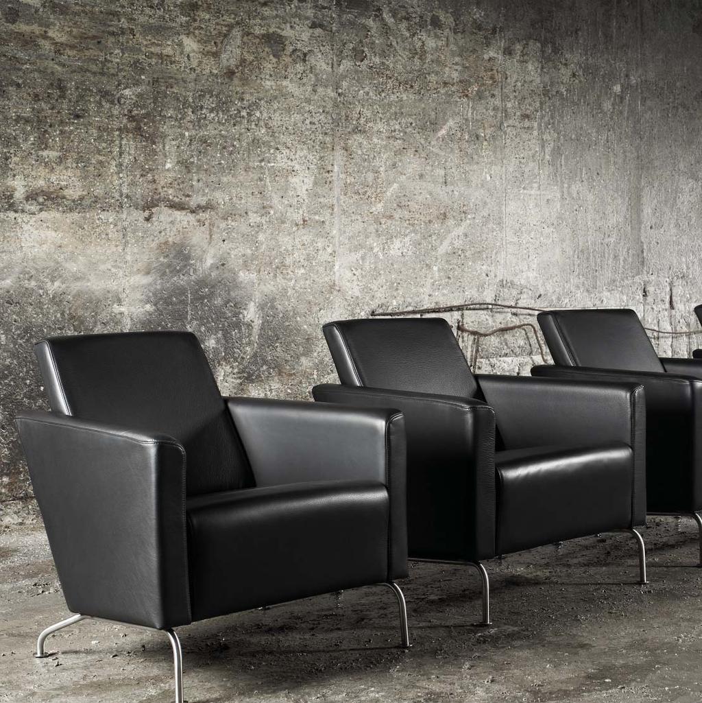 Ram Ram chair and footstool are available in fabric or leather,