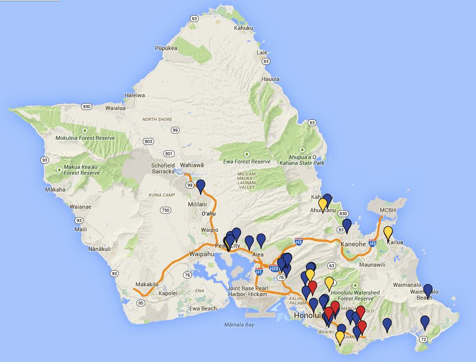 Installation Locations on Oahu, HI Nominal Profile of Units Replaced by New 80