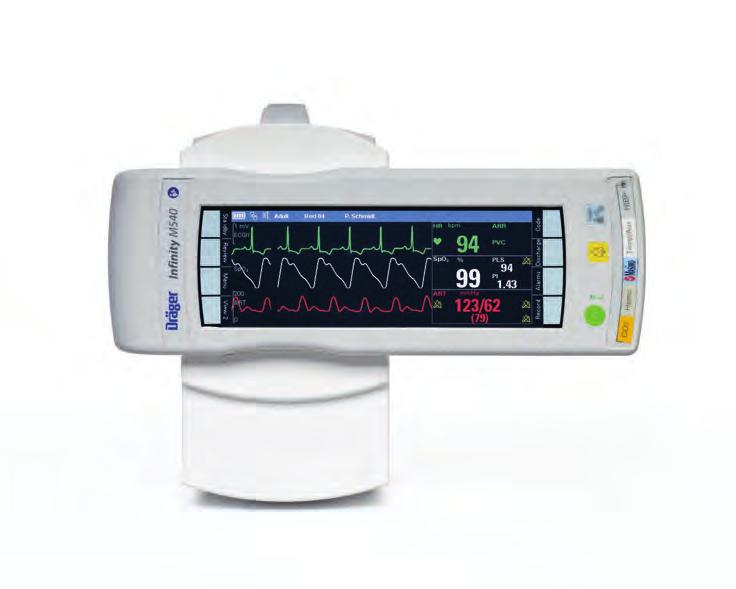 Inﬁnity M540 Patient Monitor Streamline workﬂows with a monitor that goes from bedside to transport in the push of a button.