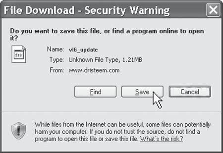of www.dristeem.com. If a security window appears, click the Save button.
