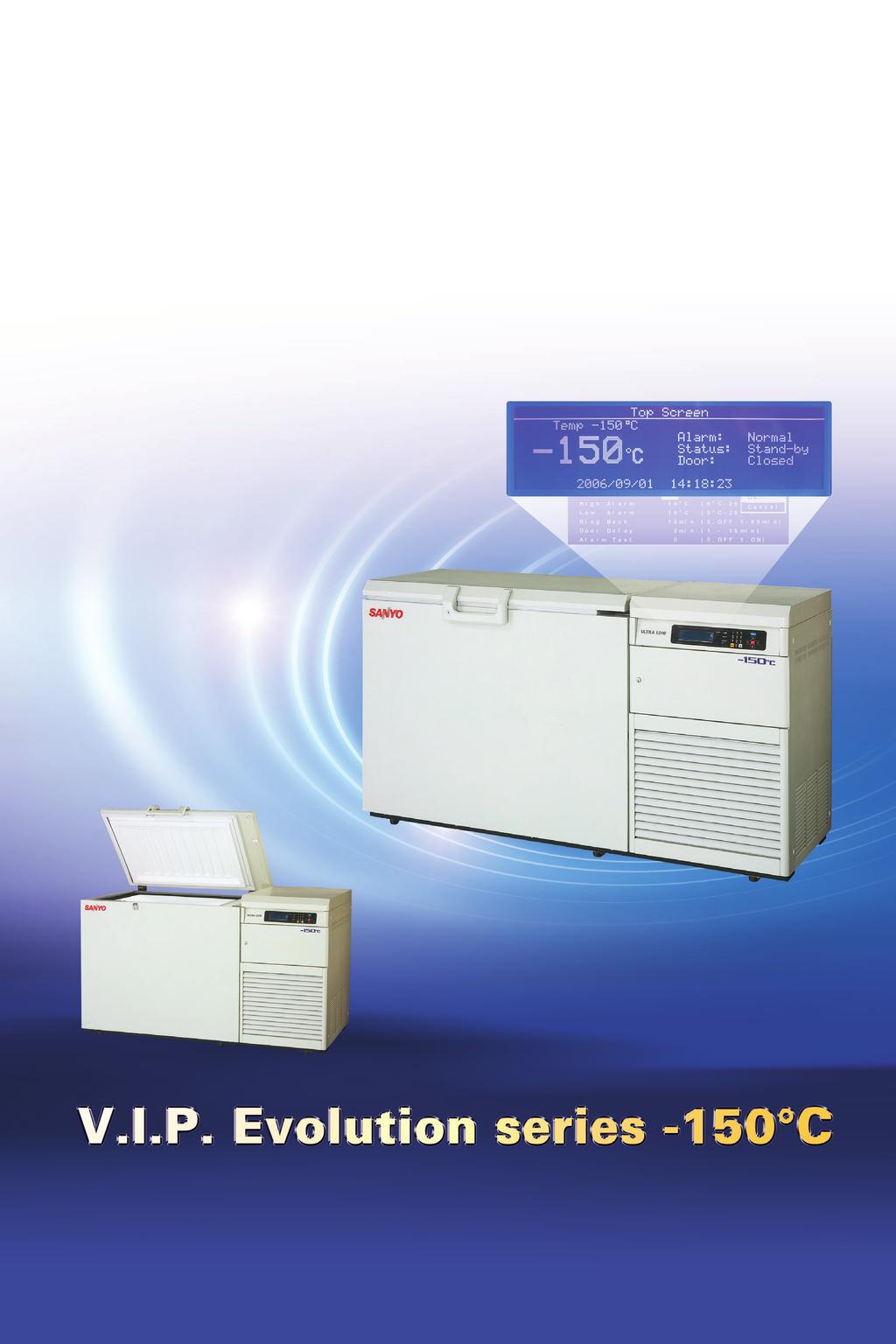 The temperature inside the freezer can be set and monitored easily by means of precise microprocessor temperature control with an LCD graphic display.