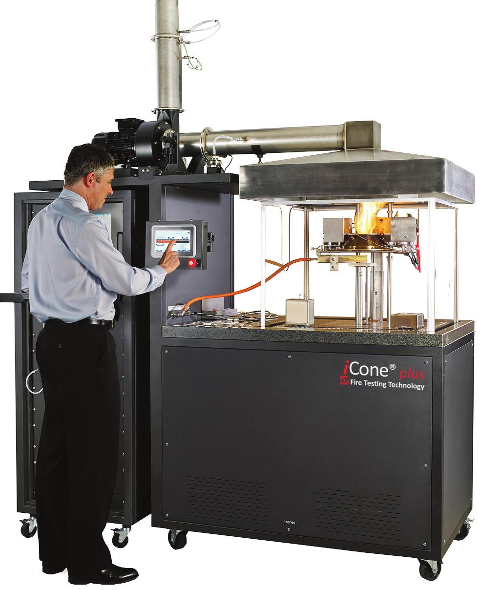Unique features of icone plus Remote cone assembly positioning control, so that heater specimen surface separation can be adjusted pre and mid test, to facilitate testing of intumescing or thermally