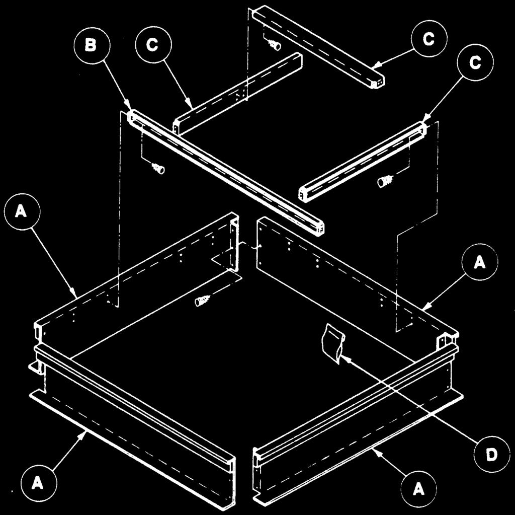 Full Perimeter Curb: 1. Position perimeter pieces, item A, as shown in Figures 7 and 8. All perimeter pieces are identical. 2.
