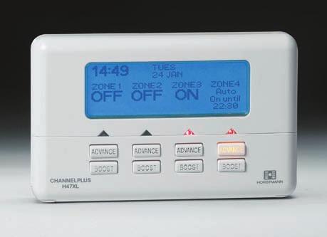 Horstmann. DISPLAY SHOWING ZONES 1,2,3 and 4 ChannelPlus H47XL A user friendly 4 channel programmer designed for domestic use, providing advanced, easily programmed features.