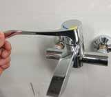 Once water flow from the outlet is observed, turn off the tap by turning the lever handle in the