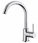 MIXERS Canvey Single Hole Kitchen Sink Mixer with Swivel Spout with 1/2 Flexible Pipes AQE-CAN-361-CP Canvey