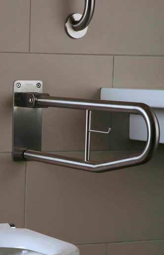MEDICAL & SUPPORTIVE SOLUTIONS IX304 Foldable Grab Bar with Toilet Roll Holder without Fixing Screws 100