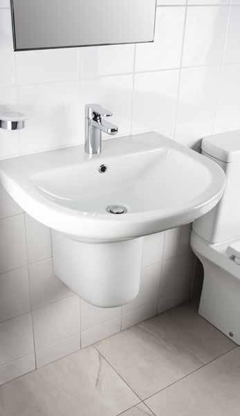 SENATOR Wall Mounted Wash Basin One Tap Hole with Overflow with Fixing Kit 600 x 500 x 185 mm Wash Basin AQS-SEN-103-WH Semi Pedestal (With Fixing Kit) AQS-SEN-115-WH Semi-Inset Wash Basin No Tap