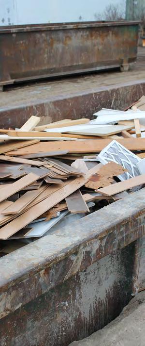 Wood can be reused or recycled into woodchips/ mulch when brought to a proper facility.