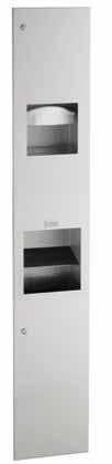 815969 Recessed Paper Towel Dispenser/Automatic Hand Dryer/Waste Bin Satin-finish stainless steel.