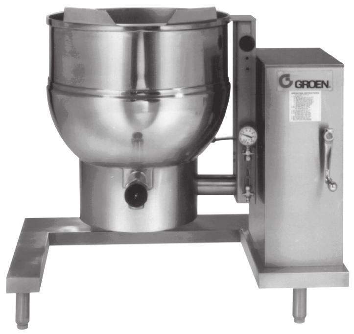 Floor Kettles model DEE/4 Description Kettle shall be a Groen Model DEE/4 (Specify 20, 40, or 60 gallon) stainless steel steam jacketed unit, operating with an electric heated steam source contained