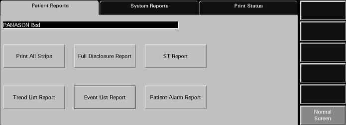 Patient Reports Tab Report Functions 8.1 Patient Reports Tab The Patient Reports tab (shown in FIGURE 8-1) is used to print patient-specific reports.