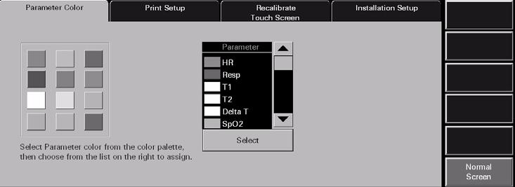 Parameter Color Tab System Setup Functions 9.