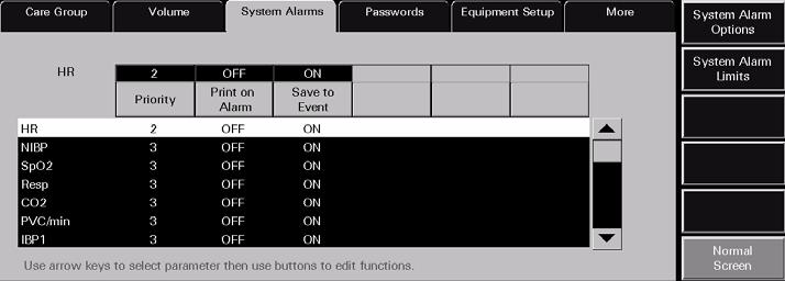 System Alarms Tab System Setup Functions 9.6.