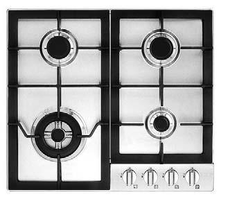 5 kw) Front control knobs With safety device integrated in each burner Brass burners Cast iron pan support Automatic electric ignition Product dimension: 770 x 510 mm Built-in dimension: 730 x 490 mm