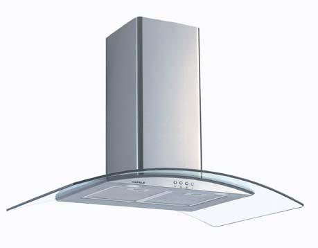 CHIMNEY HOODS MILAN SERIES HH-90 CR Cat. No. 536.80.203 Material: Stainless steel with temper glass Lighting: 2 x LED lamp 0.