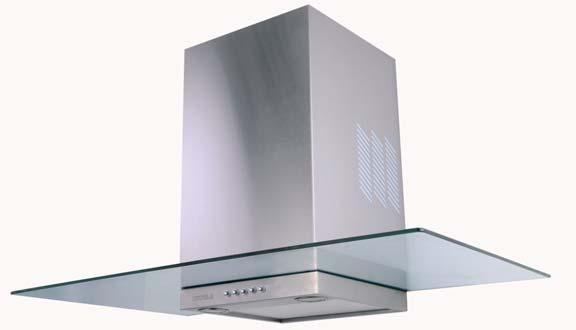 CHIMNEY HOODS MILAN SERIES Price: 24,000.- Special: 15,900.- HH-90 D Cat. No. 536.86.403 Material: Stainless steel with glass Lighting system: 2 x LED lamps 1.