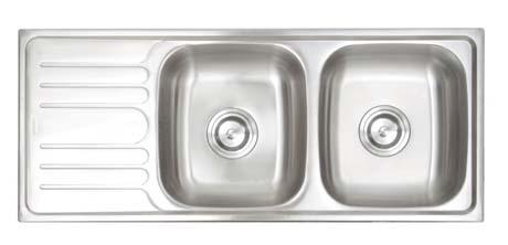 TOP MOUNT SINKS ARTMIS SERIES BOWL RIGHT BOWL LEFT WITHOUT HOLE Cat. No. 567.10.