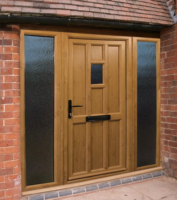 The Charlotte door, with a central glass component, is a popular choice for a