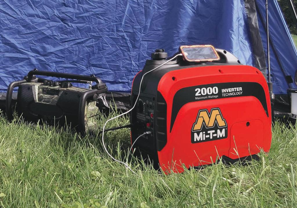 GEN-2000-IMM0 Portable Generators Smaller, lighter, quieter and more efficient than conventional generators, the power of a Mi-T-M inverter generator is ultra-clean and in a form that can be used to