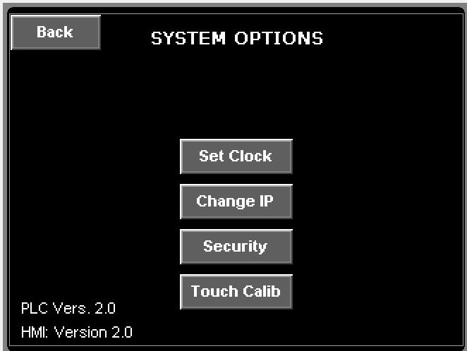 12. From the Setup Page, press System Options This page allows you to Change different system options.
