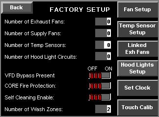b. Lights Out In Fire (Factory Default: ON): When this option is turned ON, the hood lights will be turned OFF in a Fire condition.
