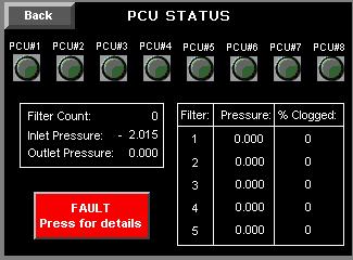 PCU Status Page If a PCU AFM is connected to the EMSplus through Modbus, data from the PCU will automatically be