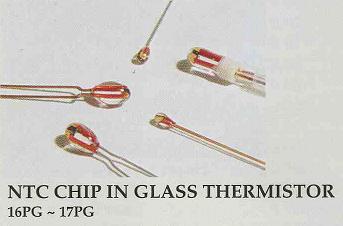 ELECTRONIC COMPONENTS NTC CHIP IN GLASS THERMISTOR The Glass chip type thermistor is sealed in glass, Heat resistive and highly stable.