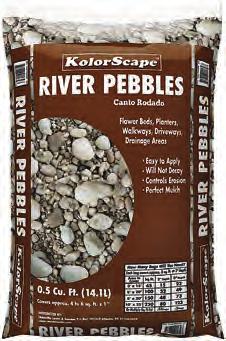 COURSE GRADE 367000002 KOLORSCAPE 3/4" RIVER PEBBLES When placed around trees, shrubs and plantings, landscape stone deters weeds and 