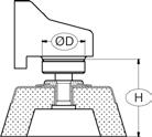 Measure the diameter of the mounting collar on the machine ØD and the height of the machine - H.