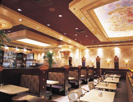 Part 3 Speaker Layout Properly Spaced Distributed Ceiling Speaker System in Restaurant, Painted to Match Ceiling. Location: Cheesecake Factory Restaurant. Installer: TAB Technical Services.