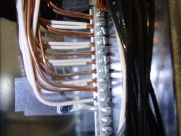 Branch wires were copper. Do not store items in front of the service panel or distribution panels.