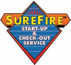 Industry-Leading Warranty The SureFire Start-Up & Check-Out Service comes standard with every Insinger machine.