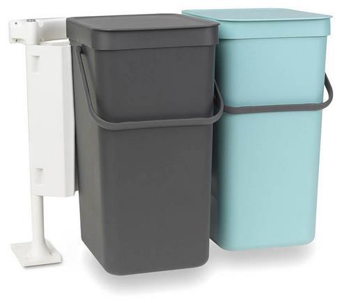 space-saving design Sturdy handle and convenient grip on the base makes cleaning and emptying the bins easier