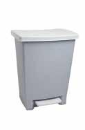 Detachable hinged lid to ease emptying. Rounded corners and smooth contours for easy cleaning. Pedal bins R000869 R000877 R050509 Pedal bins offer hands-free operation.
