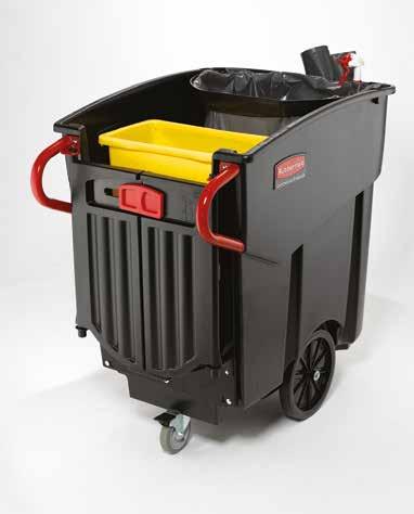 WASTE MANAGEMENT: Utility Waste Rear doors allow easy contents removal. Secures a can liner and flips up for easy access to storage area.