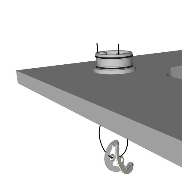 DIAGRAM 6 6 Insert base clamp assembly through the 35mm diameter hole, and pull up on tabs