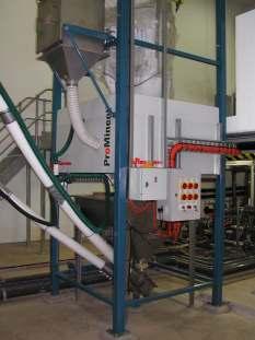This shows the dust extractor, intermediate hopper and 2 flexible conveyors